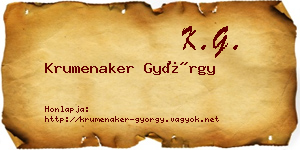 Krumenaker György névjegykártya